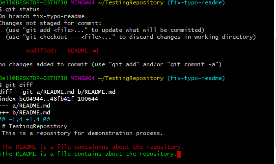 Apporta una modifica usando vim dalla bash o sostituendo direttamente dal file README originale.