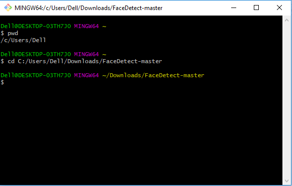 Crea il tuo progetto locale sul desktop puntando alla directory di lavoro corrente.