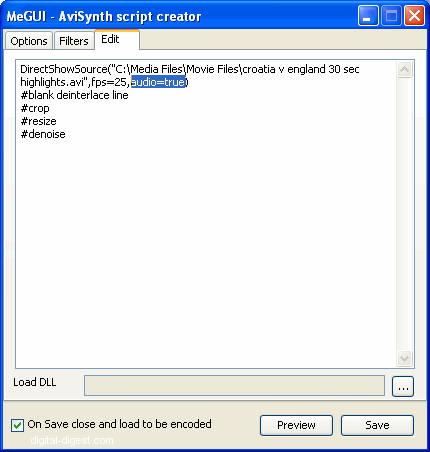 MeGUI: AviSynth Script Creator MeGUI: AviSynth Script Creator