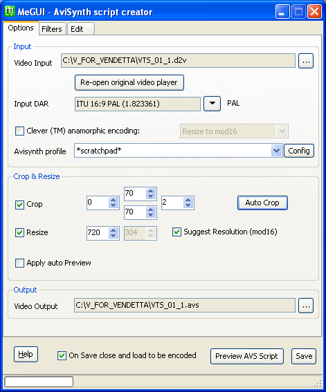 MeGUI: AviSynth Script Creator MeGUI: AviSynth Script Creator