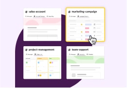 An illustration shows templates for sales, marketing, project management and resourcing in Slack.