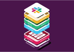 搭配 Slack 標誌的彩色方塊
