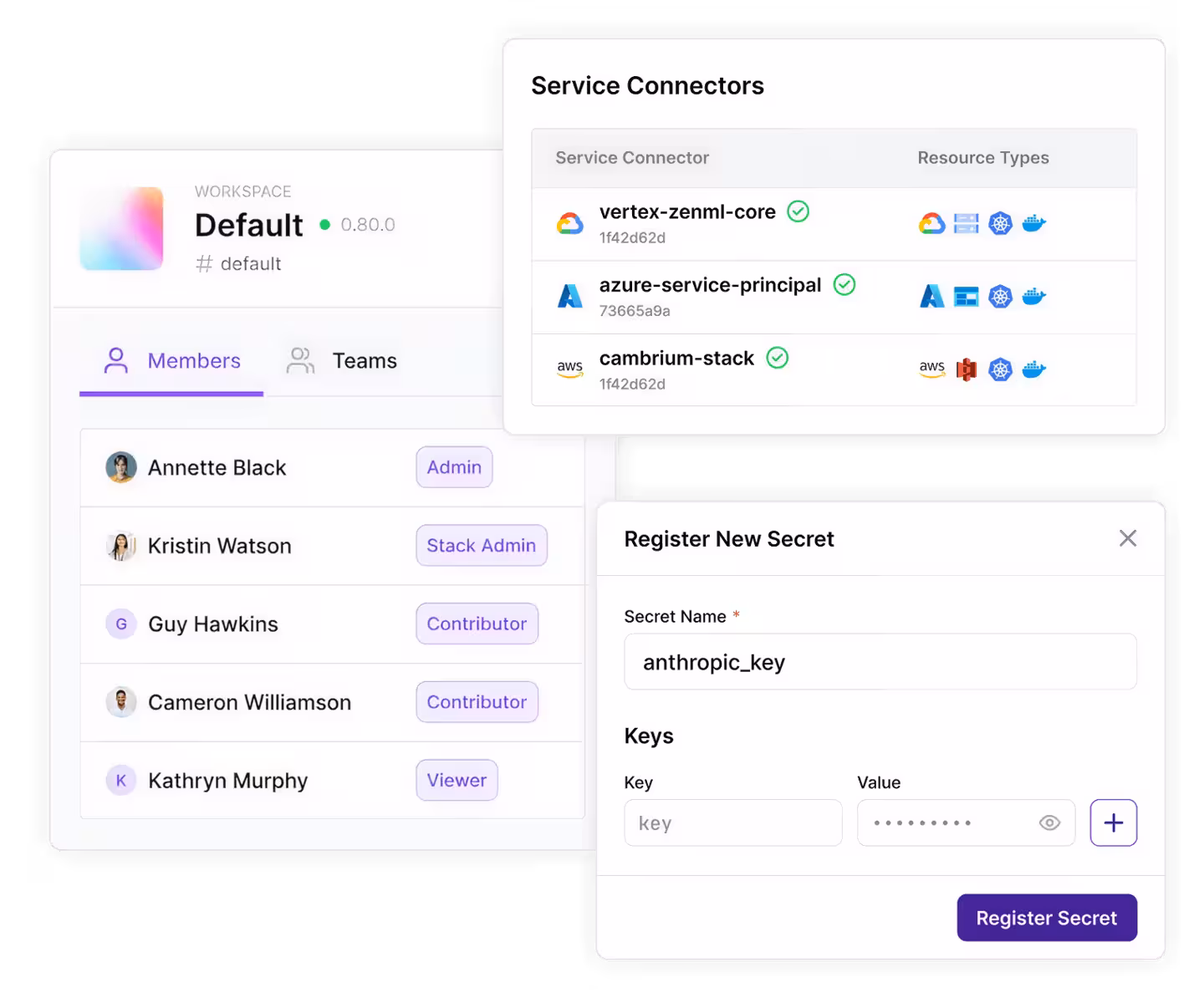 Governance and security dashboard