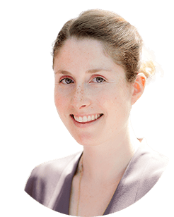 A portrait of a woman smiling.