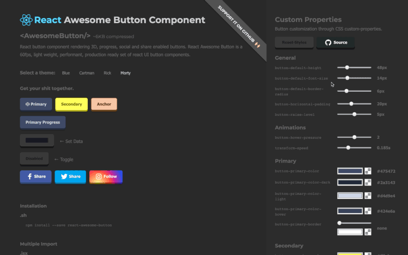 Awesome Button visual preview