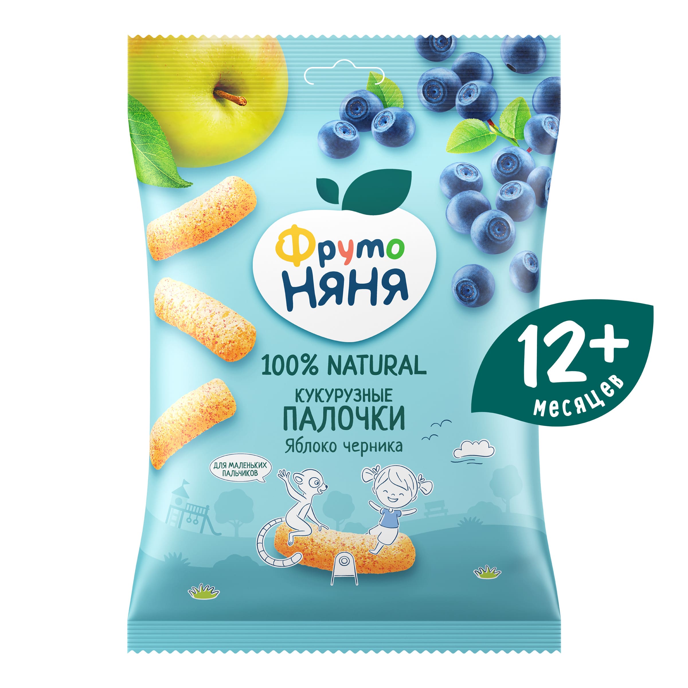 Кукурузные палочки ФрутоНяня яблоко-черника с 12 мес 20 г - фото 1