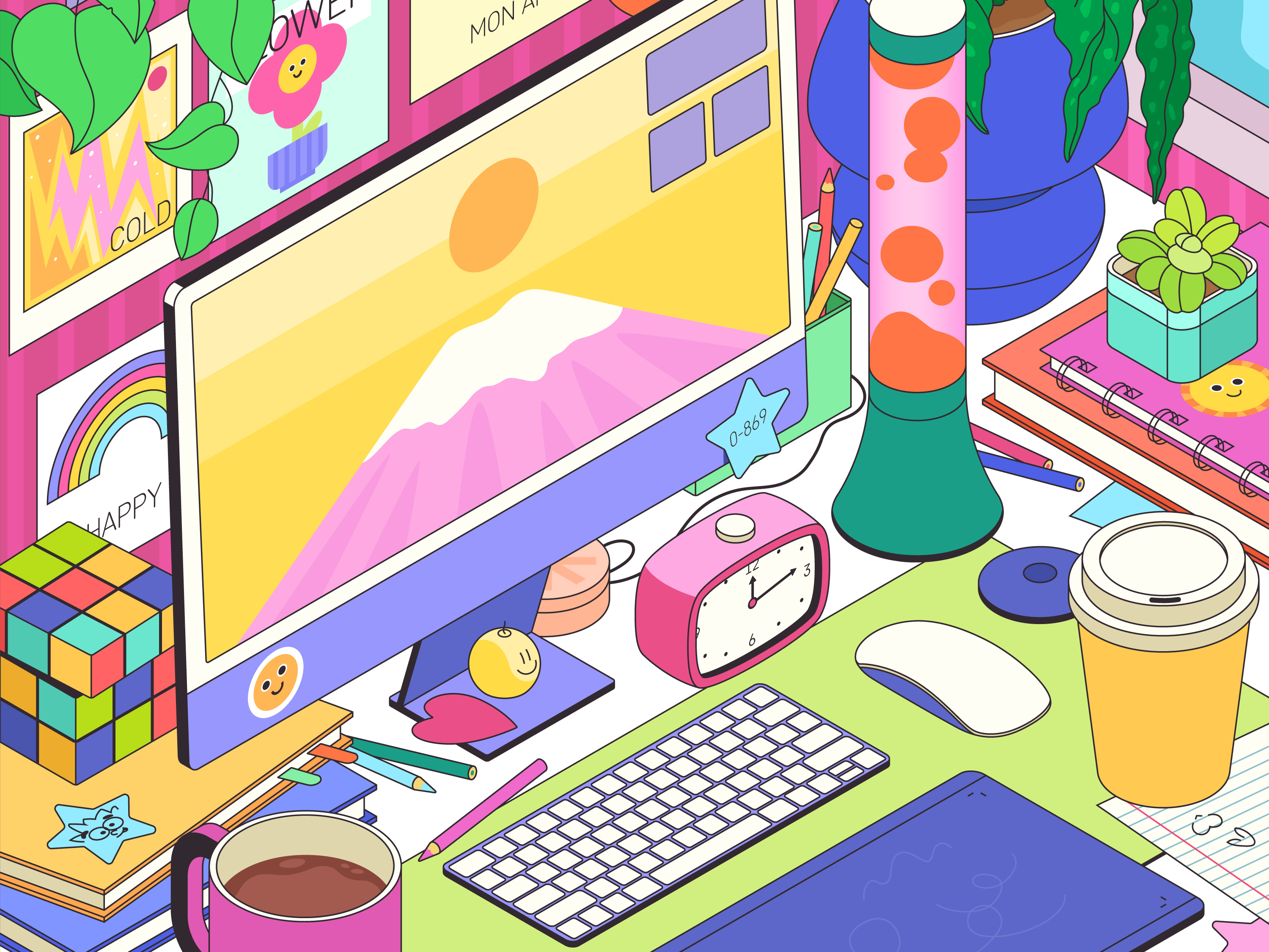 Colorful Designer Workspace