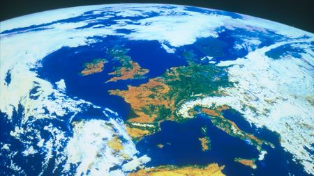 A view of the Mediterranean sea from space.
