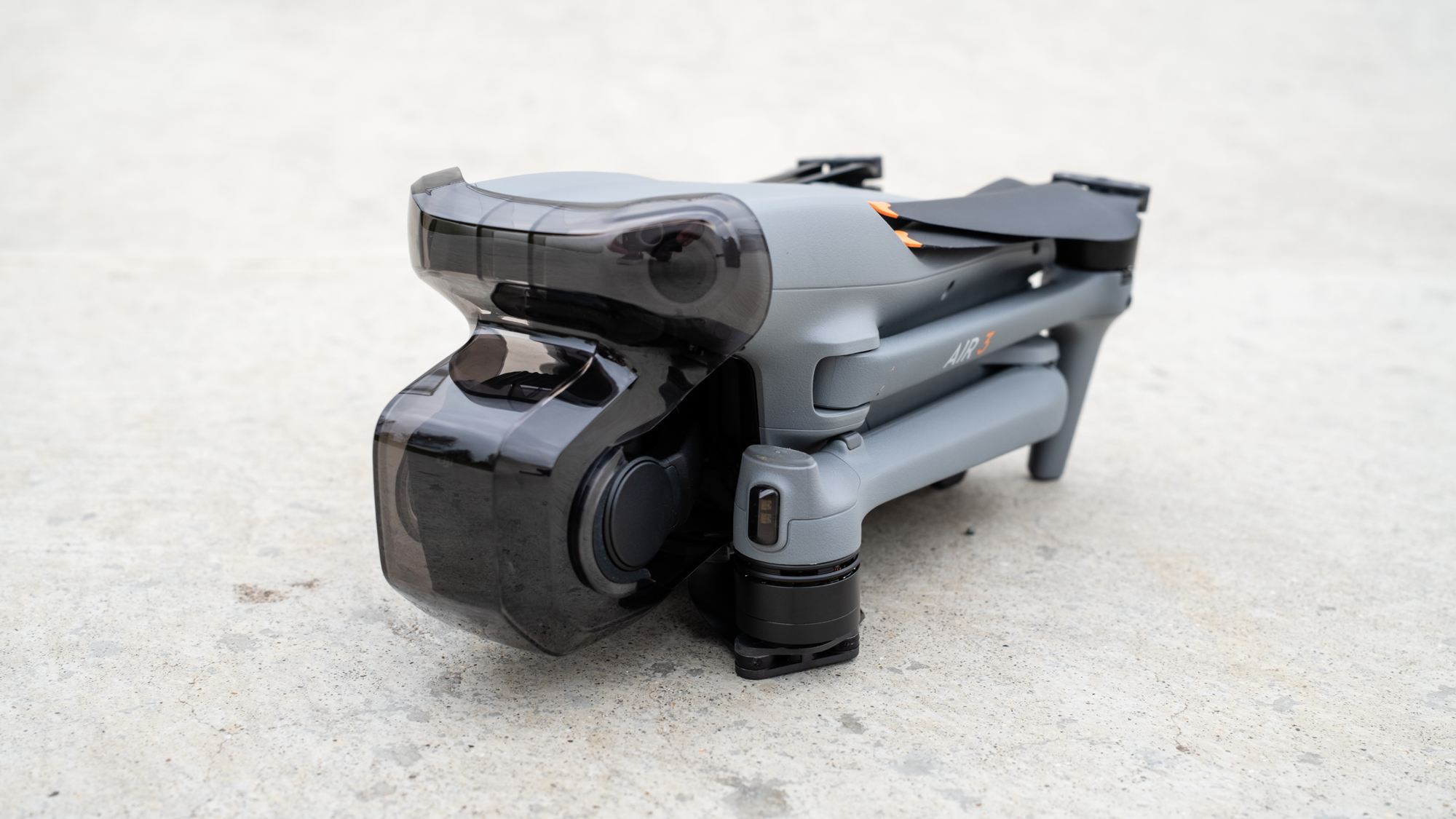 DJI Air 3 Product Image_drone closed, side angle view.