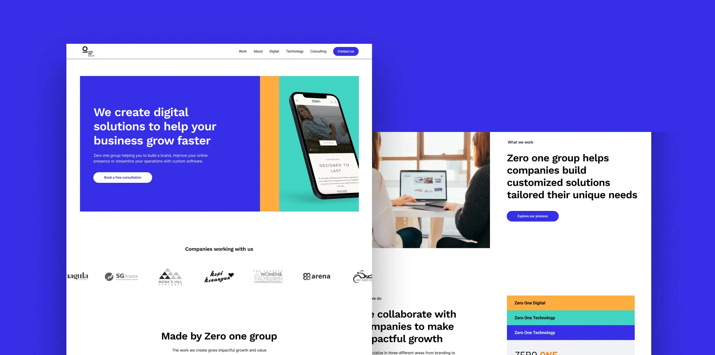 Zero one group website redesign by dianadia amira