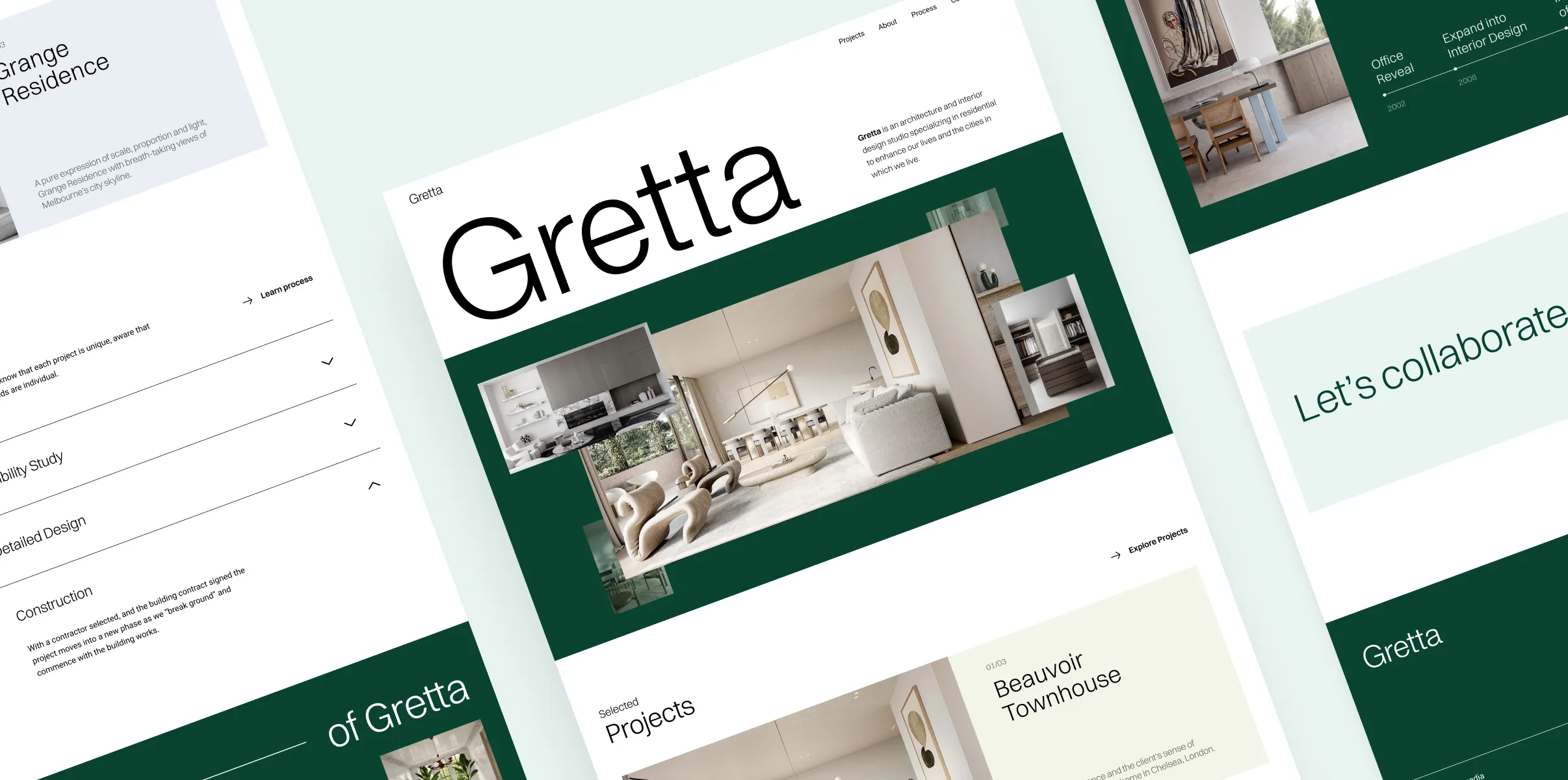 Gretta architecture website design by dianadia amira