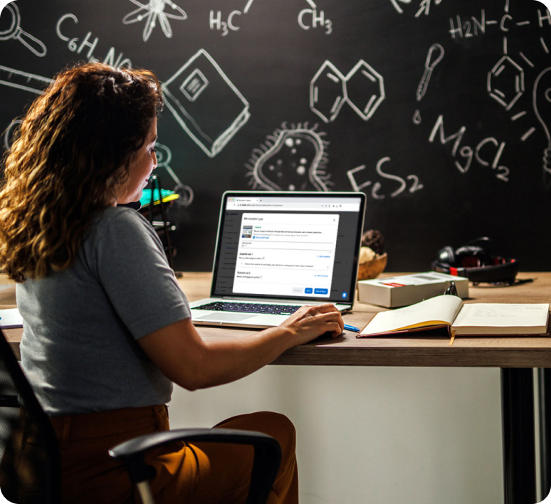 Teacher on laptop