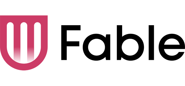 The logo for Fable , a digital accessibility company.