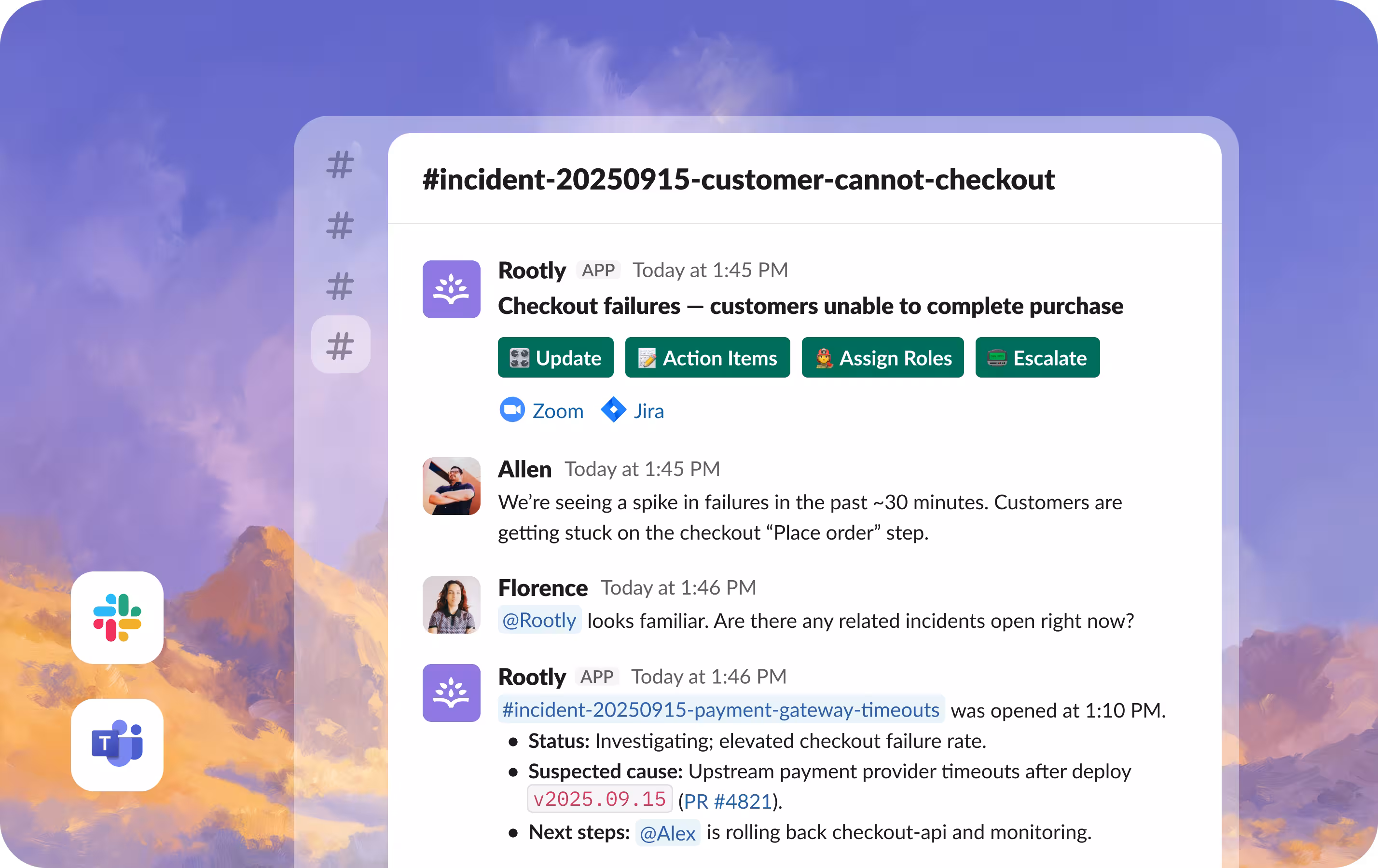 incident- Slack & Teams