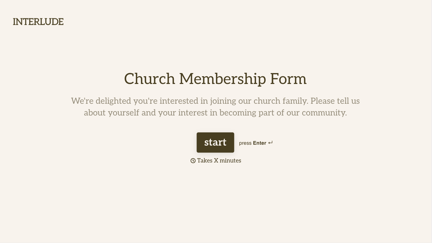 Church Membership Form Template
