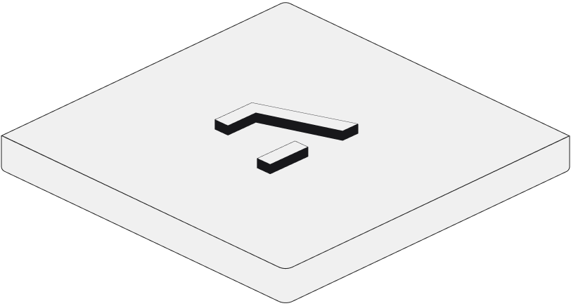 Top layer of a stacked isometric diagram with a control panel.