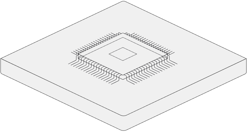 Top layer of a stacked isometric diagram with a memory card.