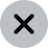 Black X symbol inside a grey circle.