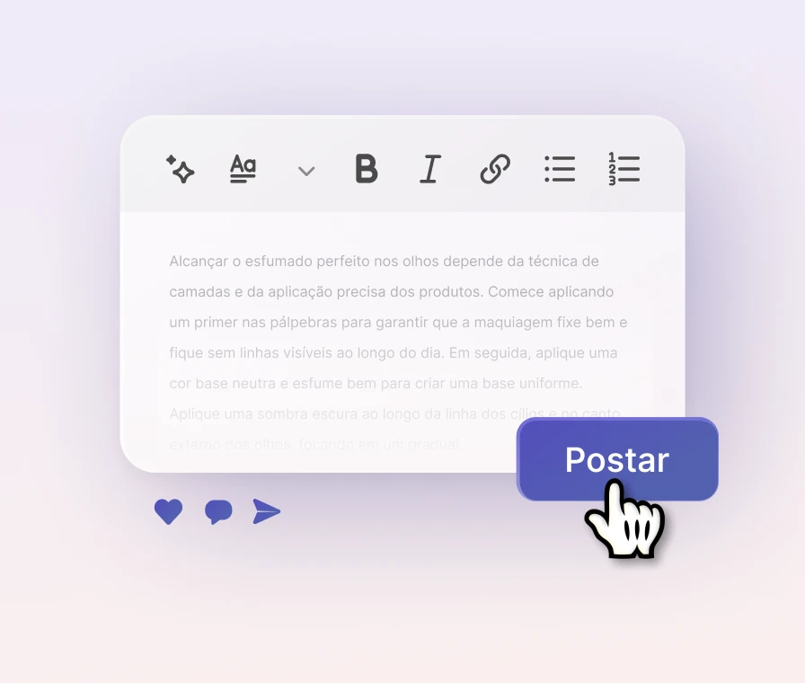 IU do editor de posts do blog
