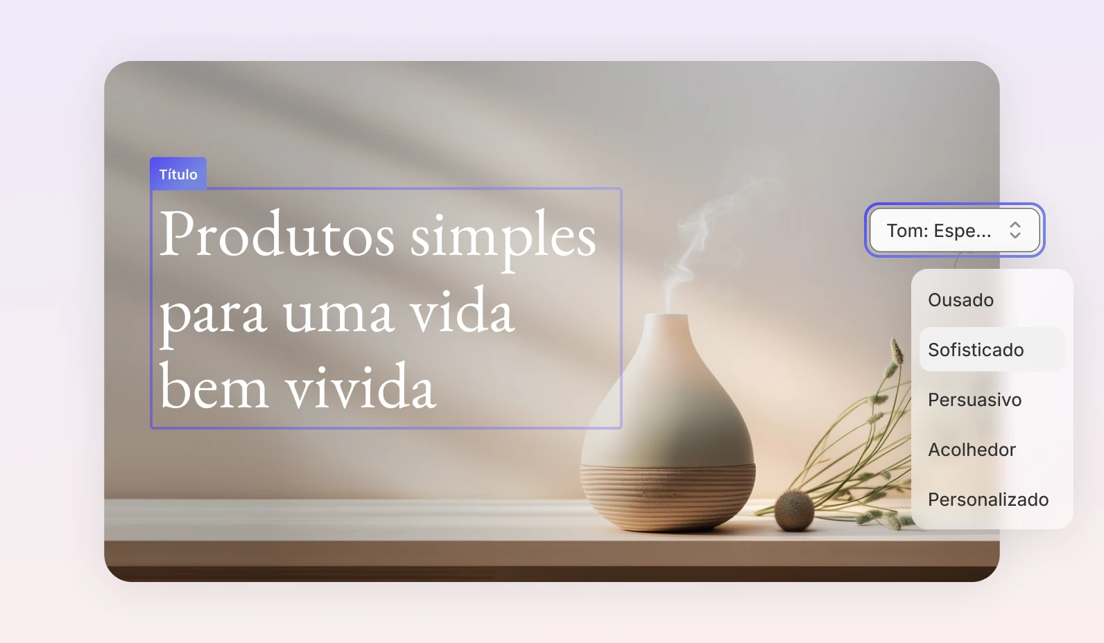 IU do criador de sites