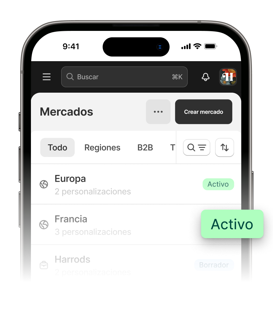 Animación que muestra cómo crear un mercado en minutos