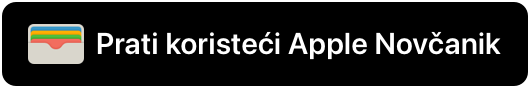 Primjer gumba „Prati putem aplikacije Apple Novčanik”