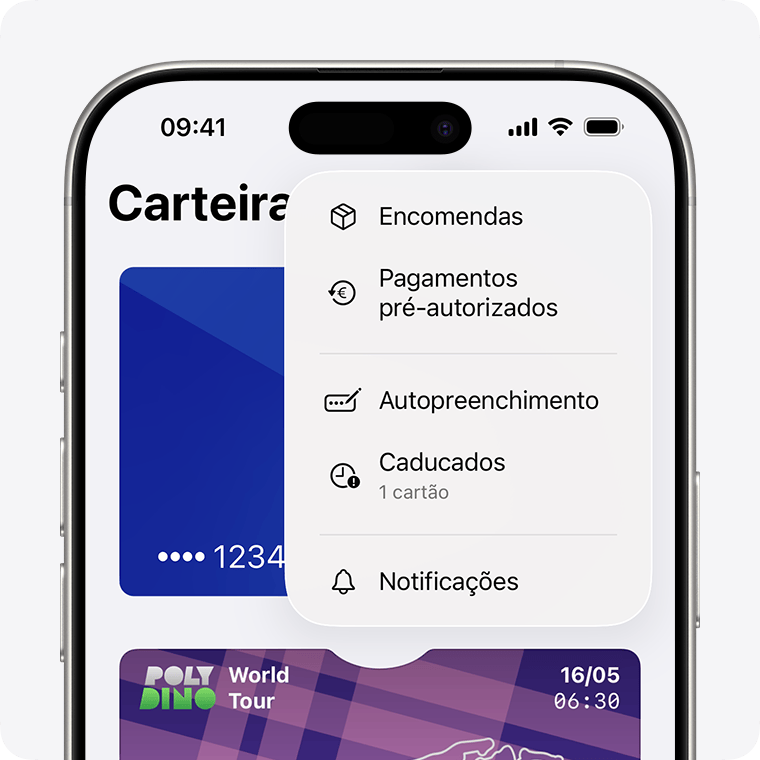 Uma opção para ver um cartão caducado na app Carteira.