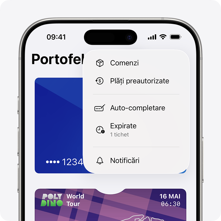 O opțiune pentru a vedea un permis expirat în aplicația Portofel.