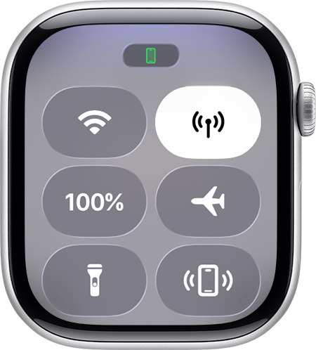 "مركز التحكم" على Apple Watch.