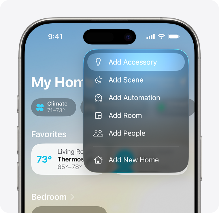 Add Accessory appears first after tapping Add