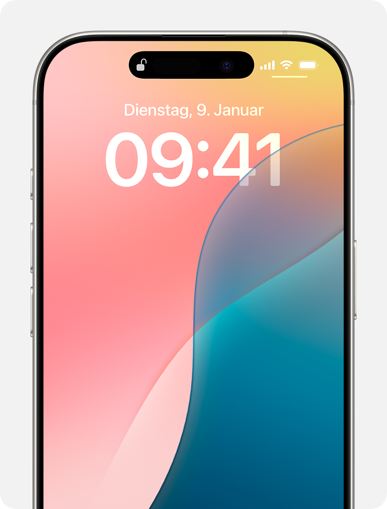 Damit Face ID auf deinem iPhone funktioniert, darf die TrueDepth-Kamera auf der Vorderseite des iPhone nicht verdeckt sein.