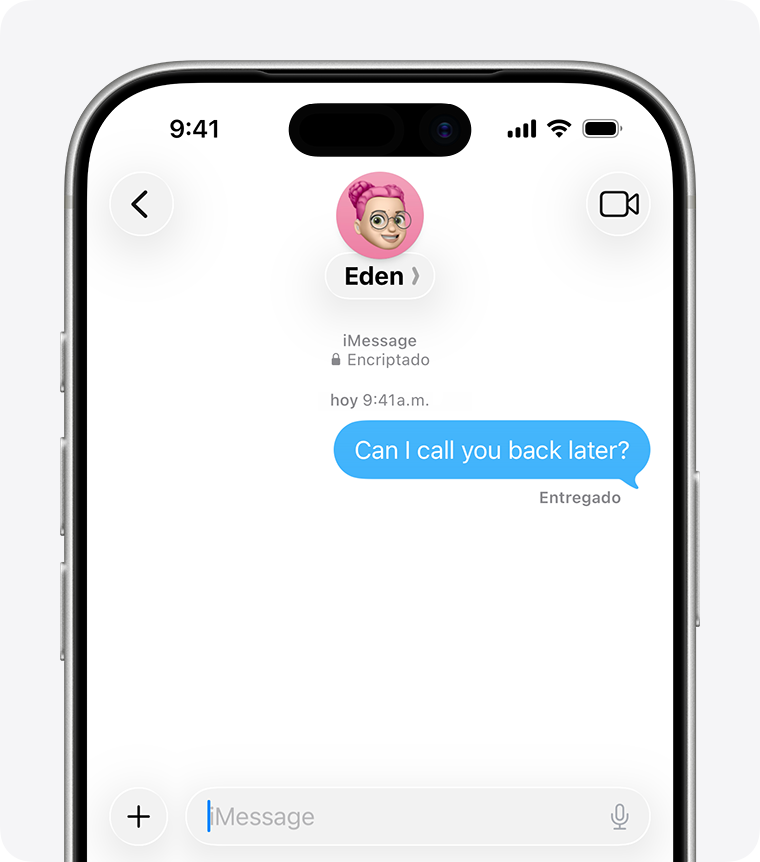 Los globos azules significan que se envió un mensaje con iMessage.