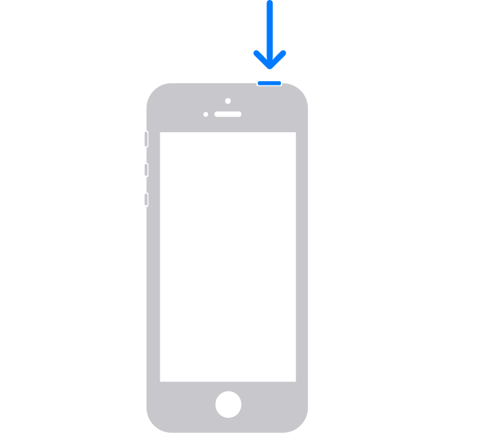 The power button on top of iPhone SE (1st generation), 5, or earlier