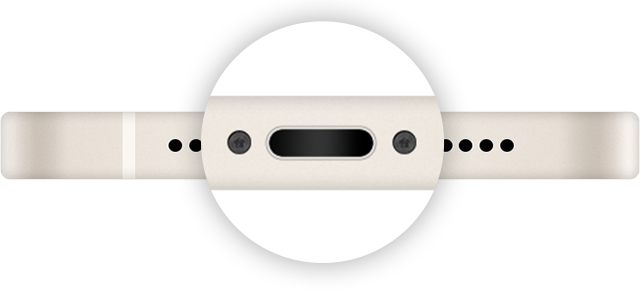 Un puerto de carga del iPhone.
