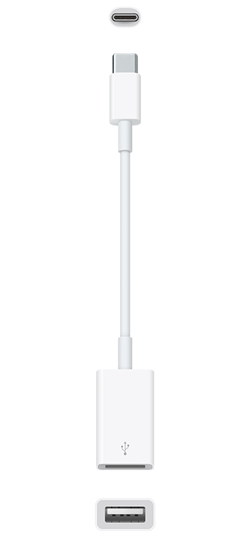 Apple USB-C to USB Adapter, used to connect a USB-A device to a Mac with a USB-C port.