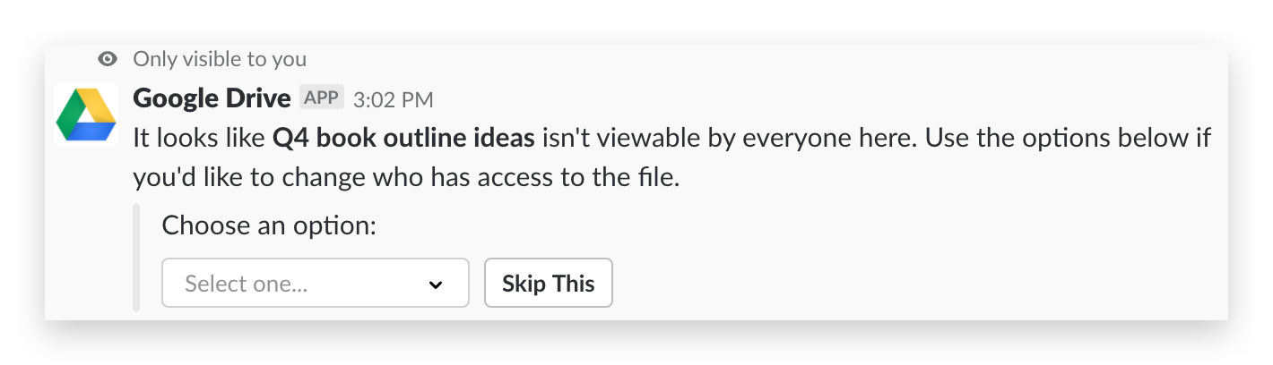 Uploading a Google Drive file into Slack