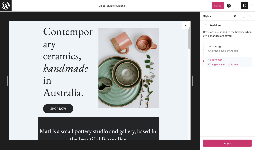 La page suivante contient un historique des révisions de style antérieures à appliquer au site Web.