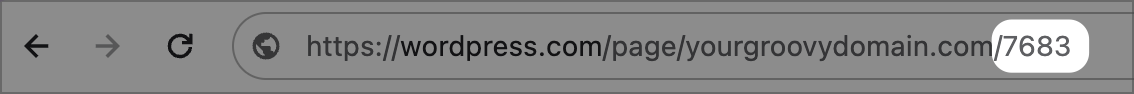 L’ID de la page mis en évidence dans la barre d’adresse du navigateur.