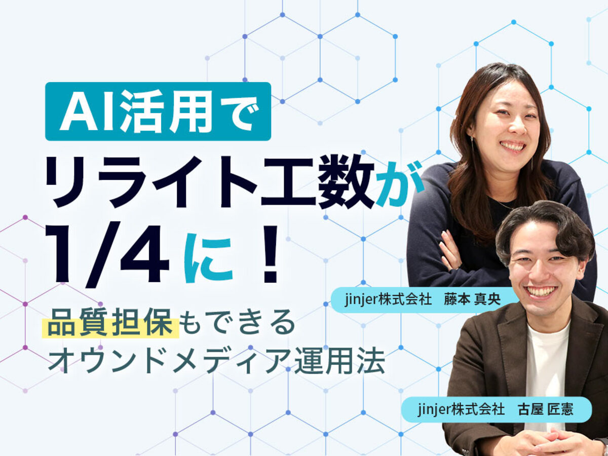 「AI活用でリライト工数が1/4に!品質担保もできるオウンドメディア運用法」の見出し画像
