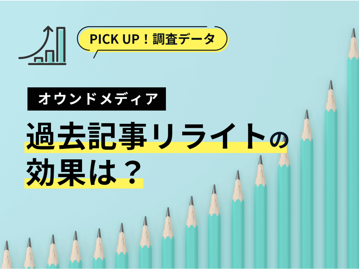 「オウンドメディア 過去記事リライトの効果は?今週のPICK UP!調査データ
」の見出し画像