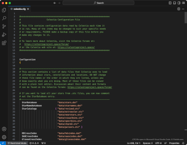 CFG File Screenshot Screenshot of a .cfg file in Microsoft Visual Studio Code