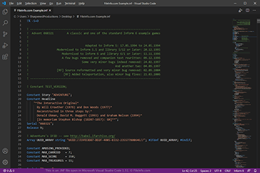 INF File Screenshot Screenshot of a .inf file in Microsoft Visual Studio Code 1.51