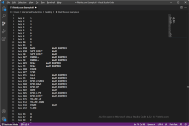 KL File Screenshot Screenshot of a .kl file in Microsoft Visual Studio Code 1.62