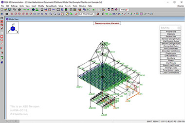 R3D File Screenshot Screenshot of a .r3d file in RISA-3D 16
