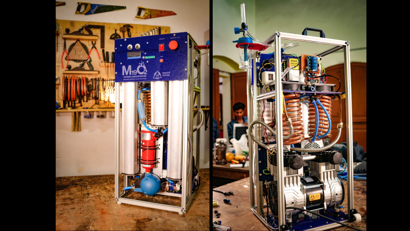 Two views of the M19O2 oxygen concentrator