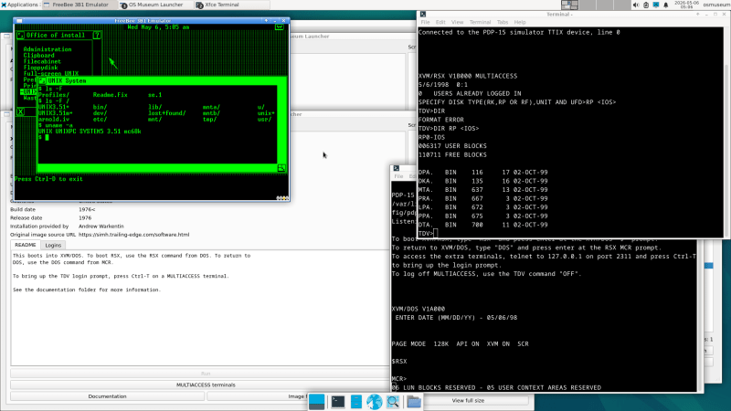 The Virtual OS museum, screenshot