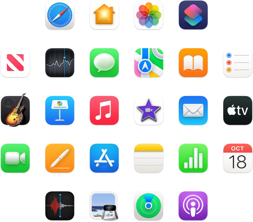 Icone di app incluse con Mac mini.