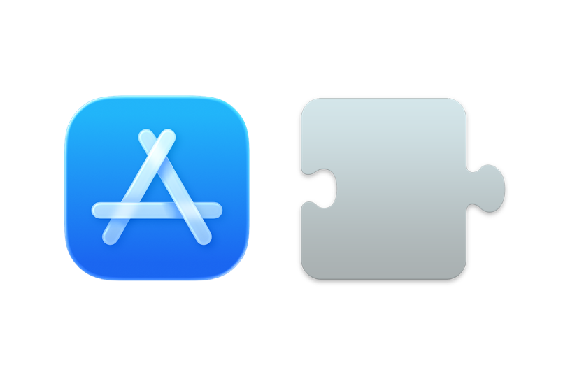 Íconos que representan App Store para extensiones para macOS.