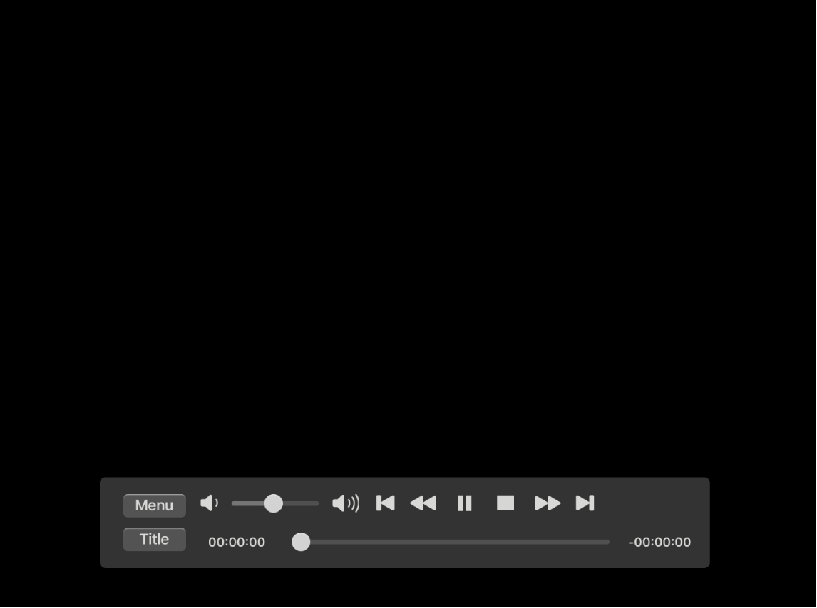 The DVD Player window and the playback controls.