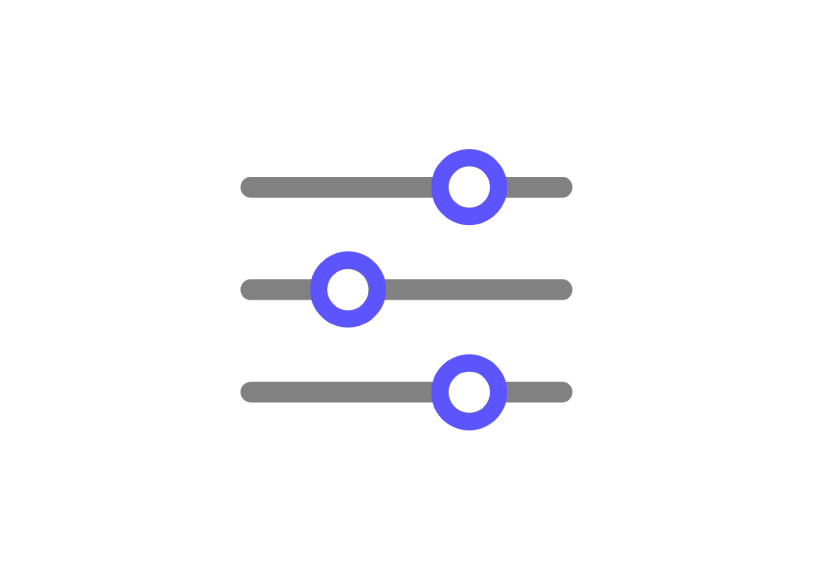 An icon showing a control slider.